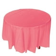 thumbnail image 1 of 6 Piece Plastic Disposable Tablecloth 54 x 108 Inch Round Table Cover (Pink), 1 of 1