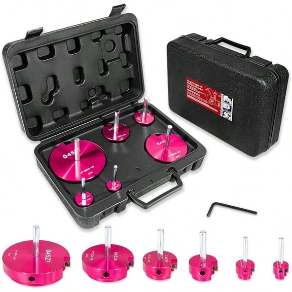 6 Piece Plastic Pipe Fitting Reamer Kit for 1/2 Drill Includes 0.75 1 1.5 2 3 4 Reamers Carbide Cutting Inserts For PVC CPVC ABS Pipe Fittings