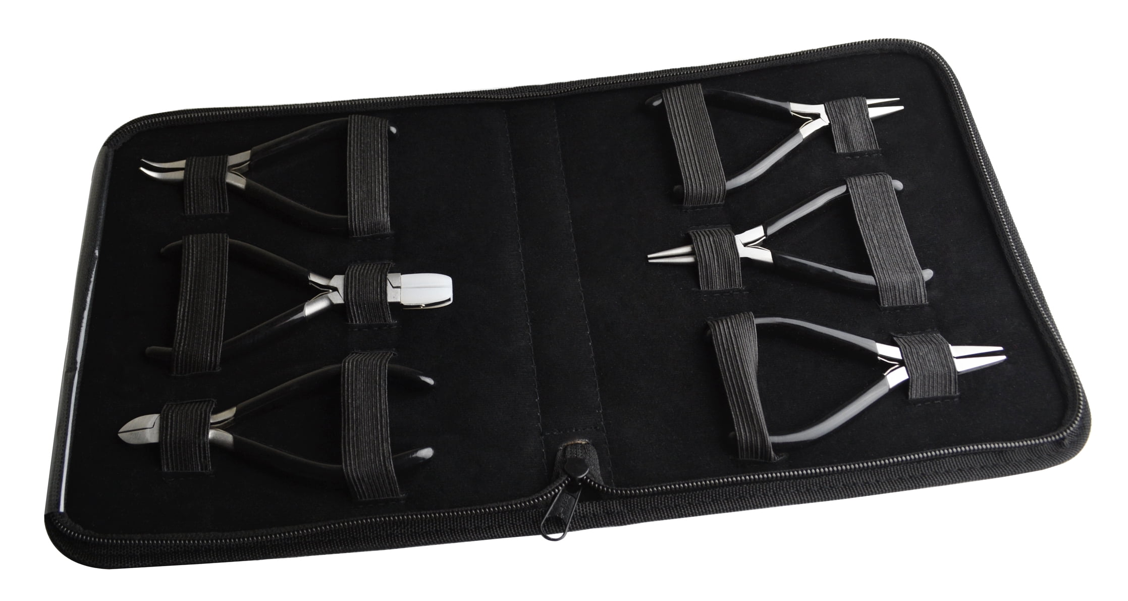 6-Piece Pliers Cutters Set Black PVC Grips Jewelry Making Metal Wire Cutting Bending Crimping Looping Tools - PLR-0142
