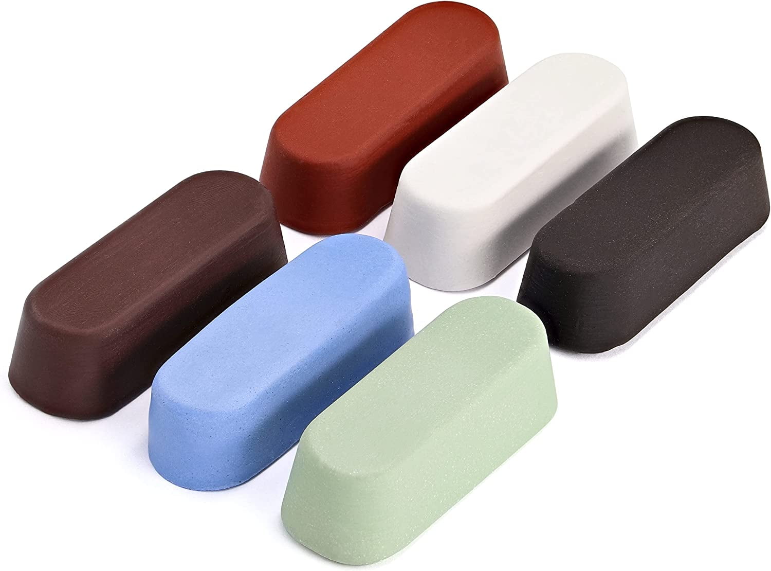 6 Piece Polishing Compound Cutting & Buffing Compound 1 Oz Kit Includes Black Emery, Brown