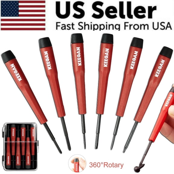 6-Piece Precision Screwdriver Set Magnetic Bit for Eyeglass Electronics Repair