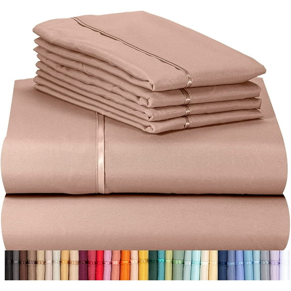 6 Piece Premium Bamboo Sheet Set, Deep Pockets, 35+ Colors, 2200 Count, Sily Soft