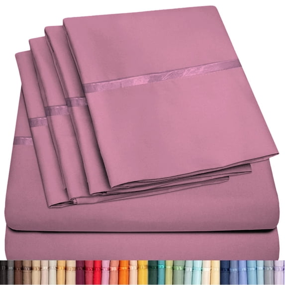 6 Piece Premium Bamboo Sheet Set, Deep Pockets, 45 Colors, 2200 Count, Sily Soft, by Lexington Elegance