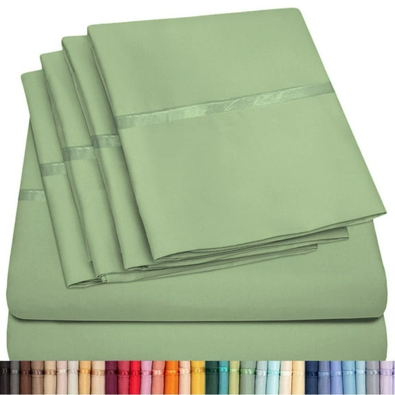 6 Piece Premium Bamboo Sheet Set, Deep Pockets, 45 Colors, 2200 Count, Sily Soft, by Lexington Elegance