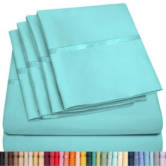 6 Piece Premium Bamboo Sheet Set, Deep Pockets, 45 Colors, 2200 Count, Sily Soft, by Lexington Elegance