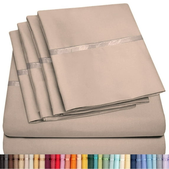 6 Piece Premium Bamboo Sheet Set, Deep Pockets, 45 Colors, 2200 Count, Sily Soft, by Lexington Elegance