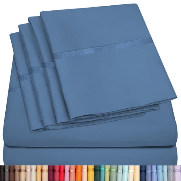 6 Piece Premium Bamboo Sheet Set, Deep Pockets, 45 Colors, 2200 Count, Sily Soft, by Lexington Elegance