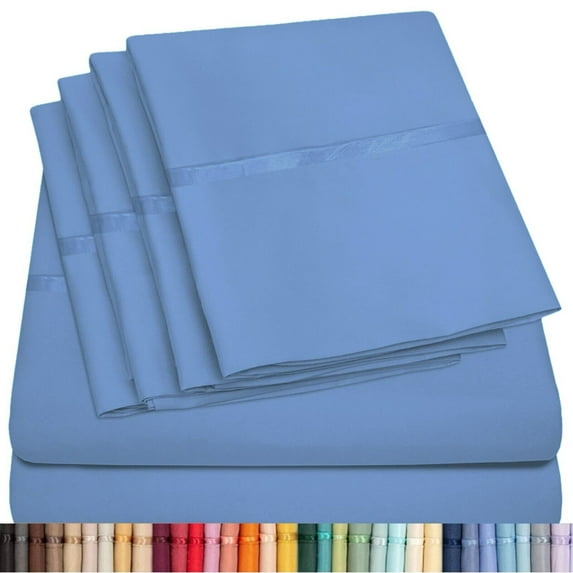 6 Piece Premium Bamboo Sheet Set, Deep Pockets, 50 Colors, 2200 Count, Soft