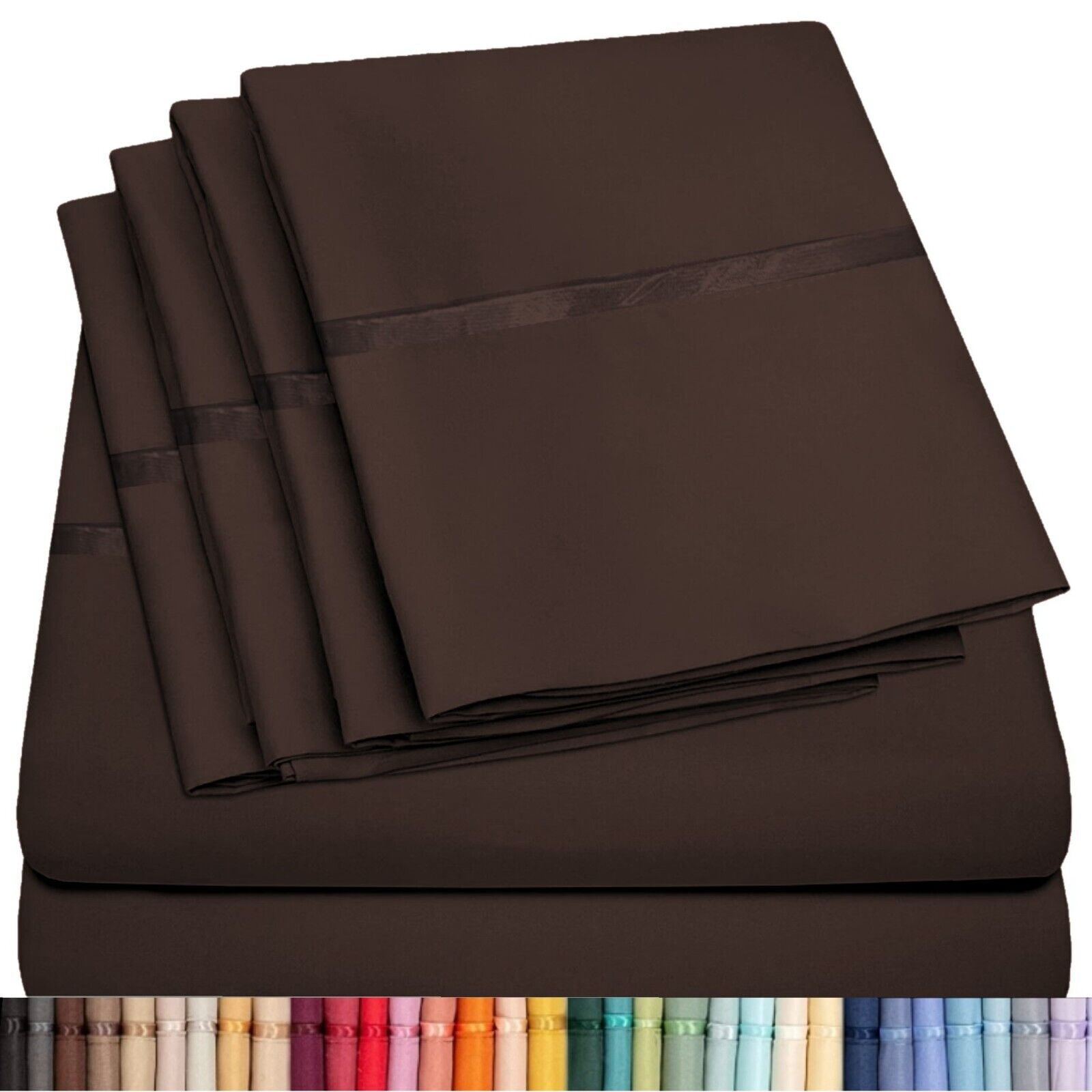 6 Piece Premium Bamboo Sheet Set, Deep Pockets, 50 Colors, 2200 Count, Soft