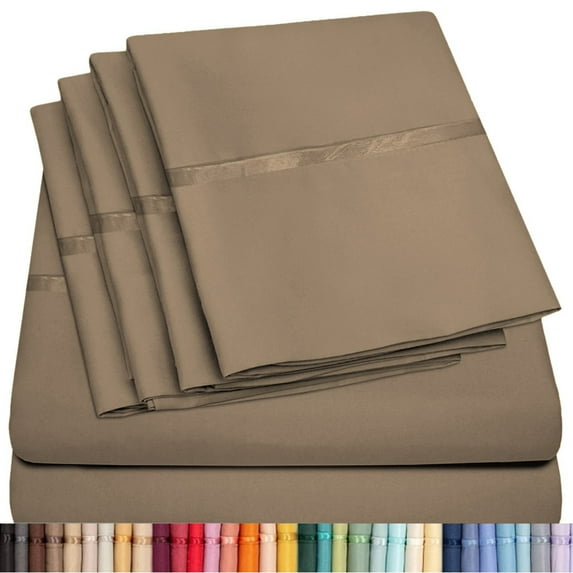 6 Piece Premium Bamboo Sheet Set, Deep Pockets, 50 Colors, 2200 Count, Soft