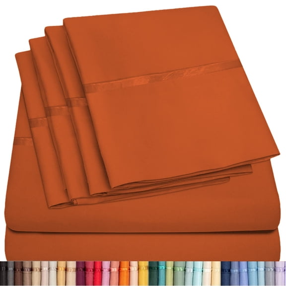 6 Piece Premium Bamboo Sheet Set, Deep Pockets, 50 Colors, 2200 Count, Soft