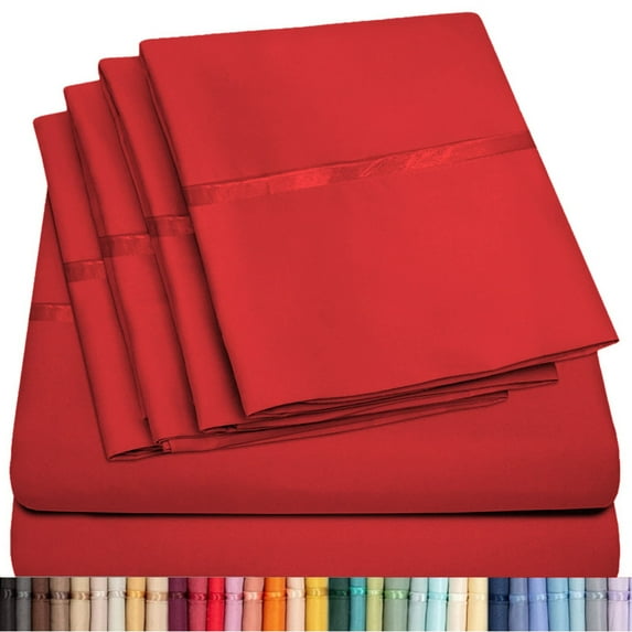 6 Piece Premium Bamboo Sheet Set, Deep Pockets, 50 Colors, 2200 Count, Soft