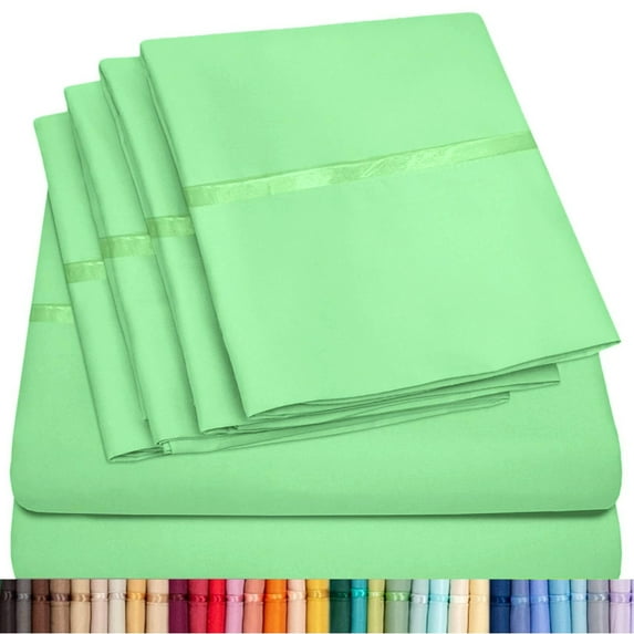 6 Piece Premium Bamboo Sheet Set, Deep Pockets, 50 Colors, 2200 Count, Soft