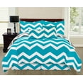 thumbnail image 1 of Empire Home Printed Reversible Comforter 6-Piece Chevron Turquoise Bedding Sets, Full, 1 of 1