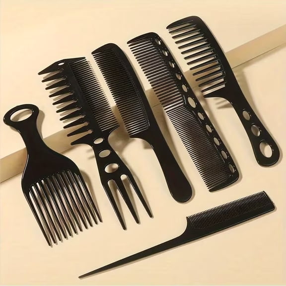 6-Piece Professional Barber Comb Set for Precision Hair Cutting & Styling