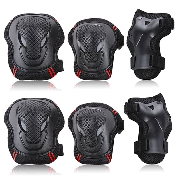 6-Piece Protective Gear Set - Knee Pads, Elbow Pads, Wrist Guards for Skateboarding, Cycling, and Riding Safety