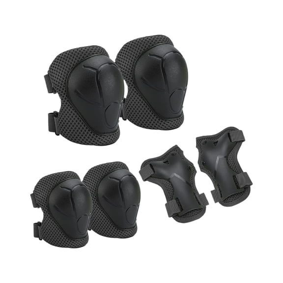 6-Piece Protective Gear Set for Skateboard Inline Skating Rollerblading Cycling Knee Elbow Pads Wrist Guards Beginner-friendly