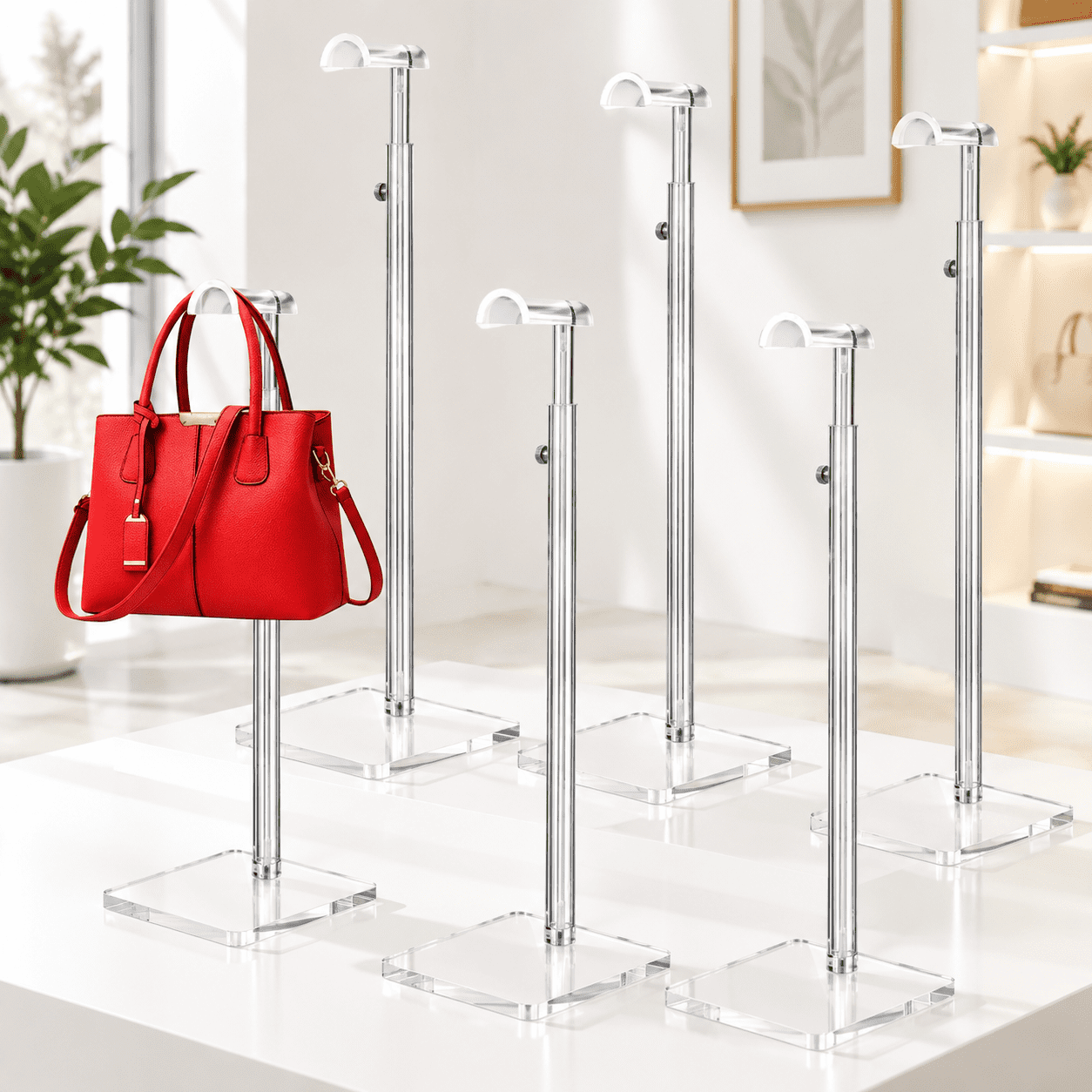 Hand Bags Display 6-Piece Purse Display Stand Set, 14