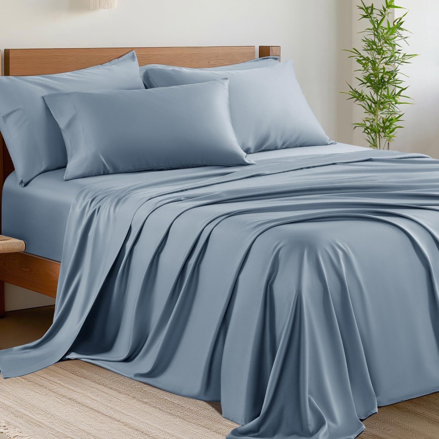 6 Piece Queen Sheet Sets, Cooling Sheets, Blend Rayon Derived from ...