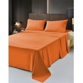 thumbnail image 1 of 6 Piece Rayon Made From Bamboo Sheet Set by OKAO, Orange King Sheets-Silky Soft- Wrinkle Free - Deep Pockets-Softer and Stronger Than Cotton - 1 Fitted Sheet, 1 Flat, 4 Pillowcases King, BurntOrange, 1 of 5