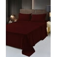 thumbnail image 1 of 6 Piece Rayon Made From Bamboo Sheet Set by OKAO, Burgundy Queen Sheets-Silky Soft- Wrinkle Free - Deep Pockets- Softer and Stronger Than Cotton - 1 Fitted Sheet, 1 Flat, 4 Pillowcases Queen, Burgundy, 1 of 5