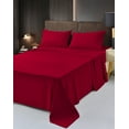 thumbnail image 1 of 6 Piece Rayon Made From Bamboo Sheet Set by OKAO, Calking Red Sheets-Silky Soft- Wrinkle Free - Deep Pockets-Softer and Stronger Than Cotton - 1 Fitted Sheet, 1 Flat, 4 Pillowcases Cal King, Red, 1 of 5