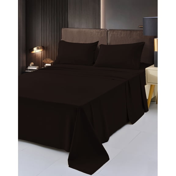 6 Piece Rayon Made From Bamboo Sheet Set by OKAO, Dark Brown Full Sheets-Silky Soft- Wrinkle Free - Deep Pockets-Softer and Stronger Than Cotton - 1 Fitted Sheet, 1 Flat, 4 Pillowcases Full,Dark Brown