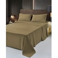 thumbnail image 1 of 6 Piece Rayon Made From Bamboo Sheet Set by OKAO, Full Brown Sheets-Silky Soft- Wrinkle Free - Deep Pockets-Softer and Stronger Than Cotton - 1 Fitted Sheet, 1 Flat, 4 Pillowcases Full, Brown, 1 of 5