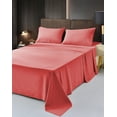 thumbnail image 1 of 6 Piece Rayon Made From Bamboo Sheet Set by OKAO - Silky Soft - Wrinkle Free - Deep Pockets-Softer and Stronger Than Cotton - 1 Fitted Sheet, 1 Flat, 4 Pillowcases King, Coral, 1 of 5