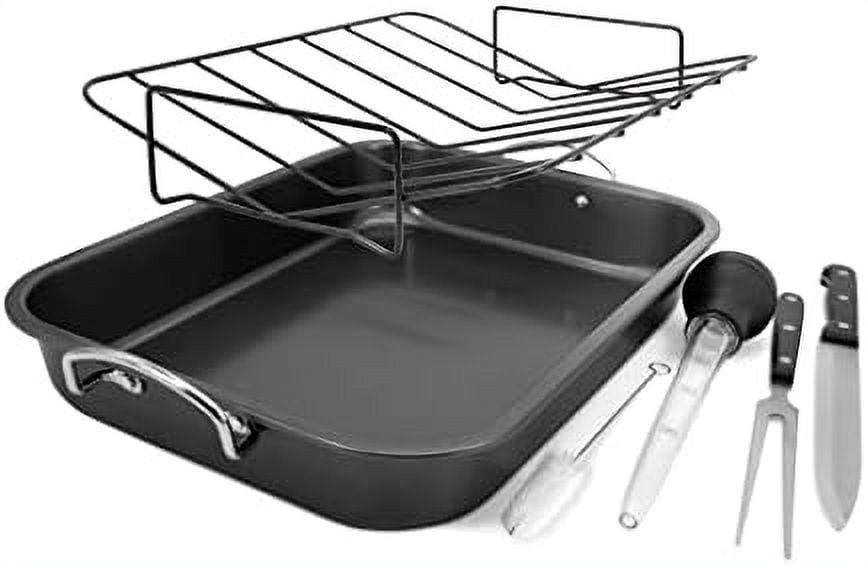 11.2 x 11.2 Square Shallow Roasting Pan with Rack - CHEFMADE