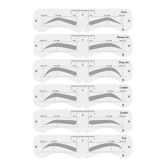 6-Piece Reusable Eyebrow Stencil Set - Eyebrow Template for Beginners and Perfect Shaping