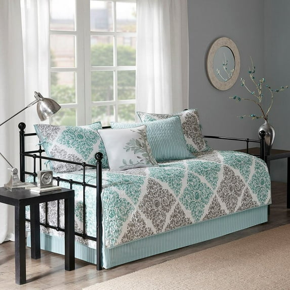 Cotton Bedding Set 6 Piece Reversible Daybed Cover Set Aqua Daybed,Comforter Set