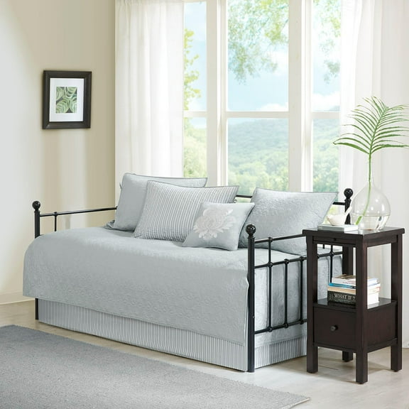 6 Piece Reversible Daybed Cover Set Grey Daybed
