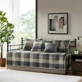 thumbnail image 1 of 6 Piece Reversible Plaid Daybed Cover Set Neutral Daybed, 1 of 7