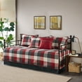 thumbnail image 1 of 6 Piece Reversible Plaid Daybed Cover Set Red Daybed, 1 of 19