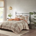 thumbnail image 1 of 6 Piece Reversible Quilt Set with Throw Pillows Orange Full/Queen, 1 of 10