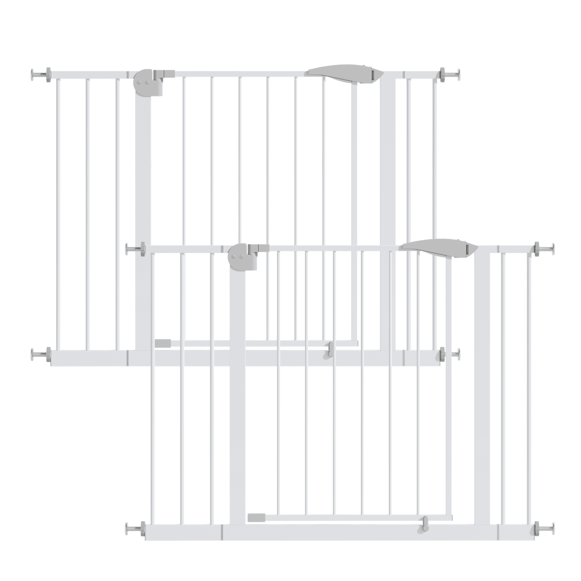 2-Pack Pressure-Mounted Baby Safety Gates Steel Walk-Through 29.5-44.1 Inch Wide Pet Child Stair Doorway Guard