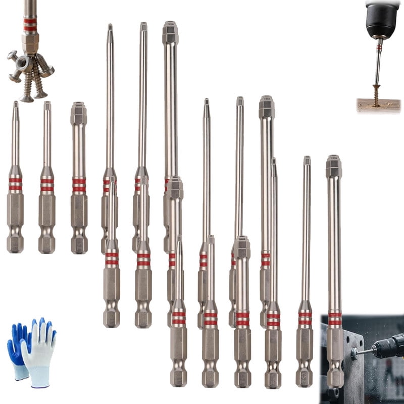 6-Piece Screwdriver Bit Set, Magnetic Hex Shank Pagoda Hex Key Bits, Universal 1.5-6mm Multi Size Nut Driver Set for Electric Drill Wrench, Stepped Hex Bit Set for Repair DIY Woodworking