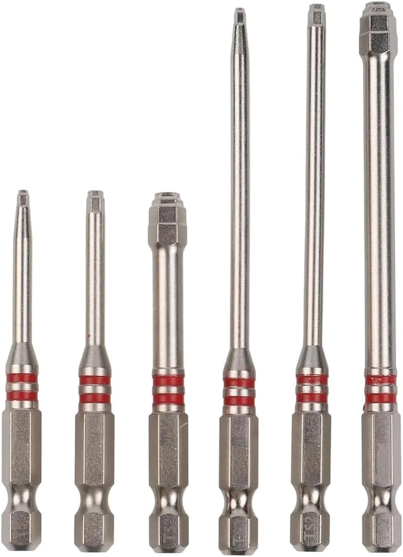 6-Piece Screwdriver Bit Set, Magnetic Hex Shank Pagoda Hex Key Bits, Universal 1.5-6mm Multi Size Nut Driver Set for Electric Drill Wrench, Stepped Hex Bit Set for Repair DIY Woodworking (1set)