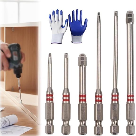 6-Piece Screwdriver Bit Set, Pagoda Hex Screwdriver Bit Set, Magnetic Hex Shank Pagoda Hex Key Bits for Fastening Nuts, Tighten Nuts Ranging from 1.5mm to 6mm for Power Drills and Wrenches (1pc)