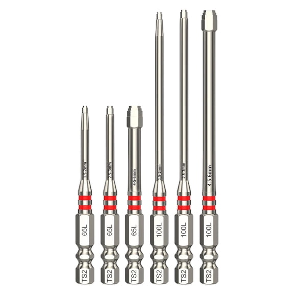 6-Piece Screwdriver Bit Set,Strong Magnetic Hex Shank Hex Key Screwdriver Bit,Featuring a Pagoda-Shaped,A Single Tool Can Securely Fasten Nuts Ranging from 1.5mm to 6mm for Drills and Wrenches(xxw)