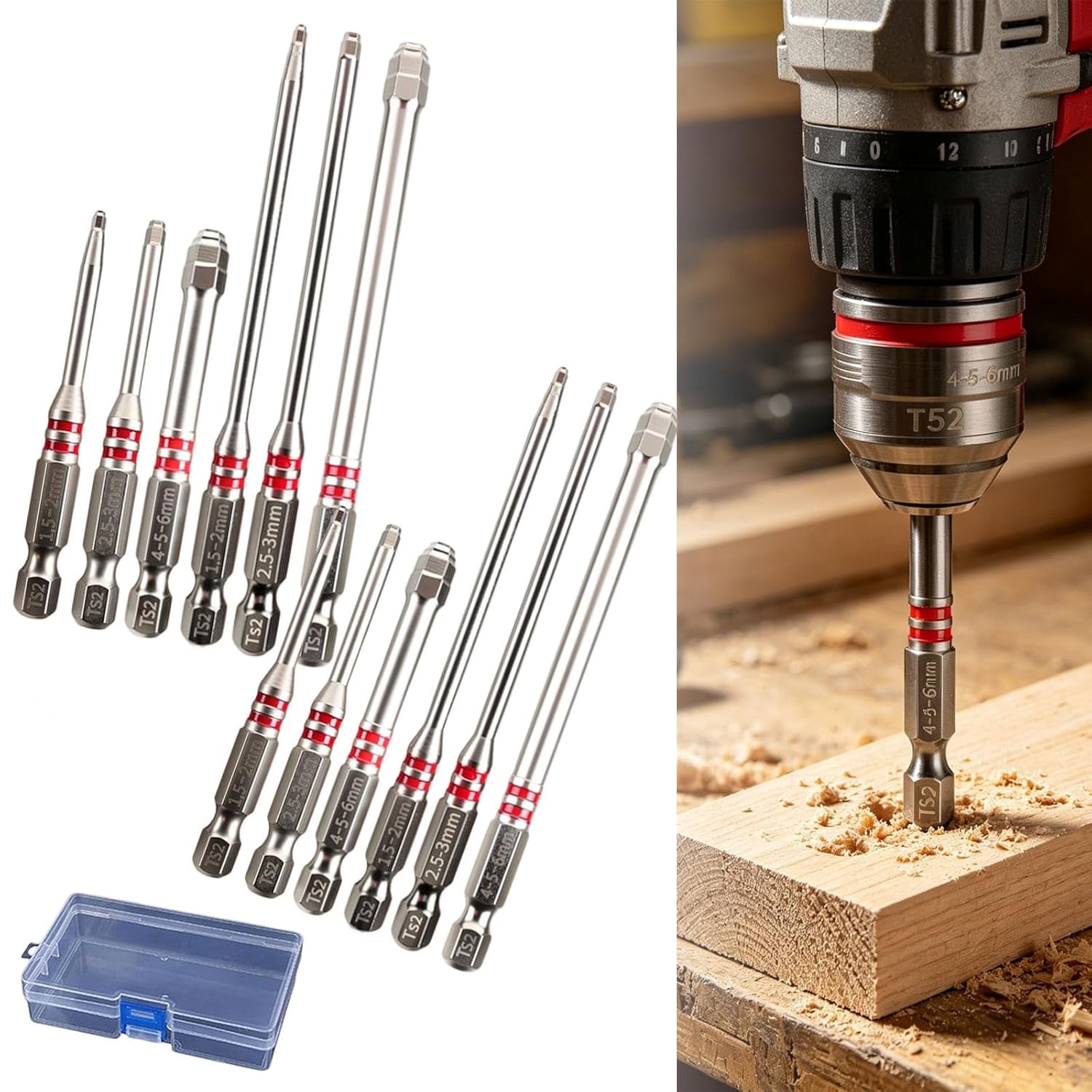 6-Piece Screwdriver Bits Set, Magnetic Pagoda Shaped Drill Bit, Pagoda Hexagon Screwdriver Bit Set, 1.5-6mm High Magnetic Screwdriver Drill Bits for Electric Drills & Wrenches (2SET)