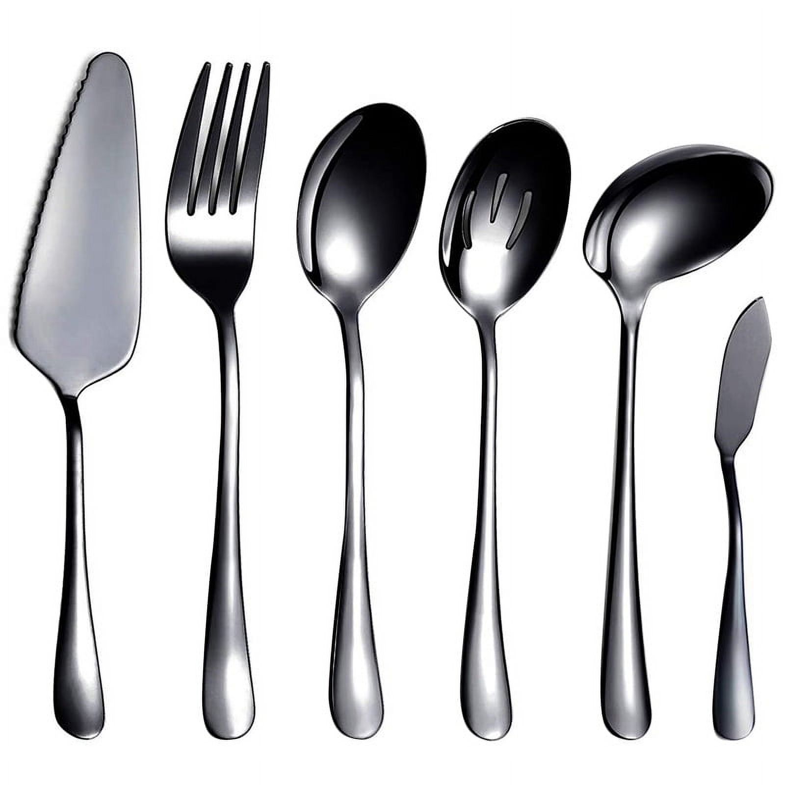 6Piece Serving Flatware Silverware Set, Serving Utensil Set,Include