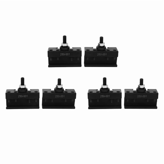 6-Piece Set 250 - 001 0Xa Quick Change Tool Turning Tool Holder Steel Material,6 x Turning and Facing Tool Holder,black