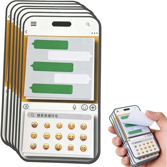 6-Piece Set of Phone-Shaped Interesting Sticky Notes with Chat Bubbles - Creative Chat Bubble Memo Pads for Office Couples and Family Use Chatting and Sending Notes