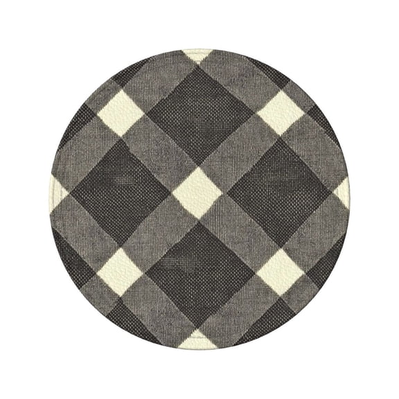 6-Piece Set Of Round Coasters Water-Resistant Leather Double-Sided Non-Slip Design Ideal For Cups Kitchens And Home Decor Perfect Housewarming Gift 3.9-Inch Diameter Argyle Plaid Dimgray_95746_3