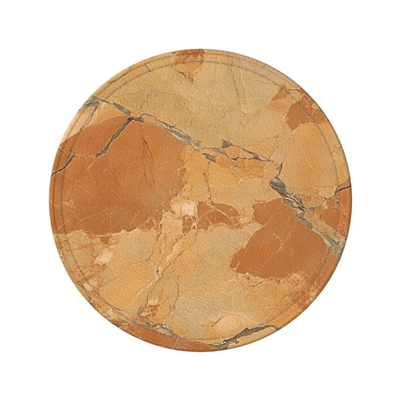 6-Piece Set Of Round Coasters Water-Resistant Leather Double-Sided Non-Slip Design Ideal For Cups Kitchens And Home Decor Perfect Housewarming Gift 3.9-Inch Diameter Sandybrown Marble_1
