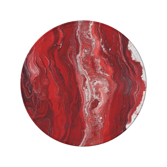 6-Piece Set Of Round Coasters Water-Resistant Leather Double-Sided Non-Slip Design Ideal For Cups Kitchens And Home Decor Perfect Housewarming Gift 3.9-Inch Diameter Red Marble_1