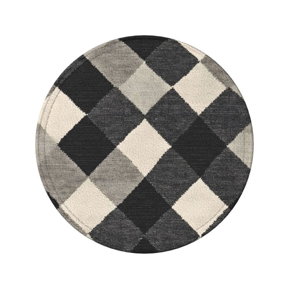 6-Piece Set Of Round Coasters Water-Resistant Leather Double-Sided Non-Slip Design Ideal For Cups Kitchens And Home Decor Perfect Housewarming Gift 3.9-Inch Diameter Argyle Plaid Dimgray_3