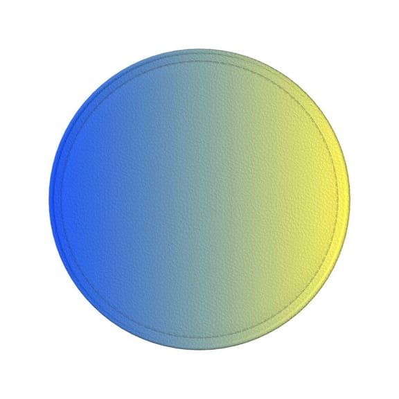 6-Piece Set Of Round Coasters Water-Resistant Leather Double-Sided Non-Slip Design Ideal For Cups Kitchens And Home Decor Perfect Housewarming Gift 3.9-Inch Diameter Yellow Blue Gradient